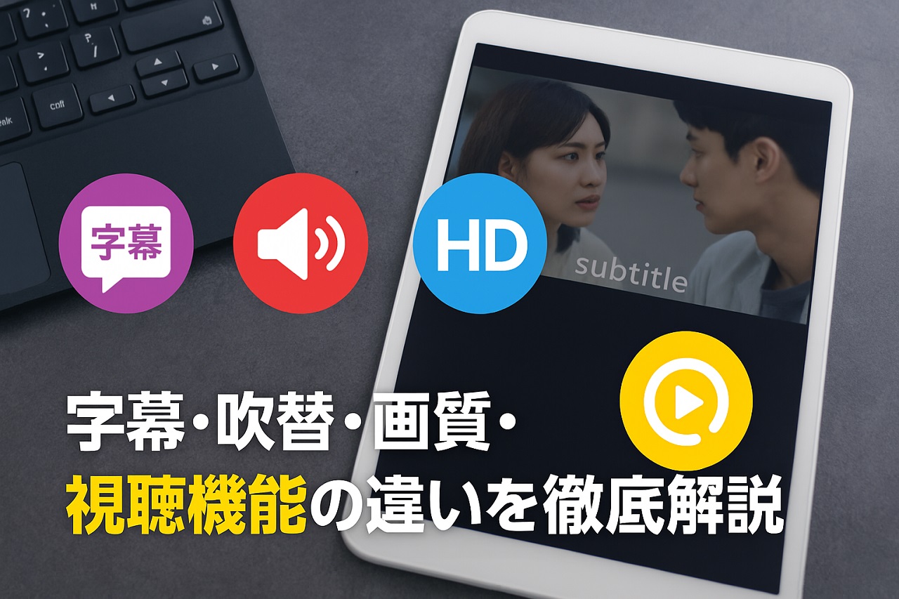 字幕・吹替・画質・視聴機能など、韓国ドラマ視聴の違いを解説する図解