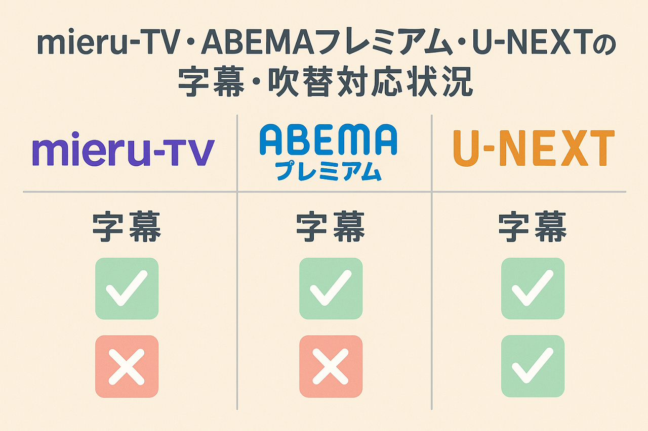 字幕派・吹替派別におすすめする韓国ドラマ向けVODサービスのまとめ図