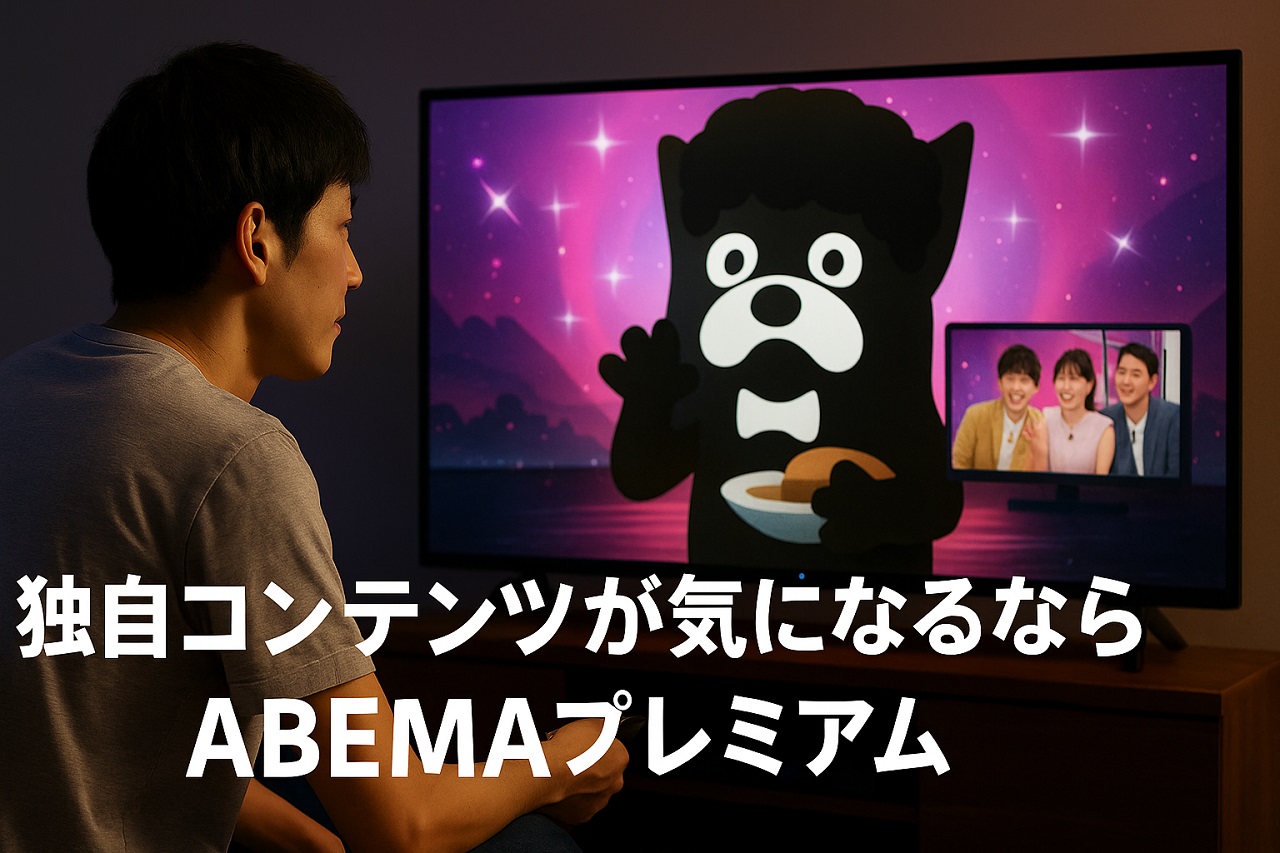 ABEMAプレミアムのオリジナル番組を楽しむ若者のイメージ