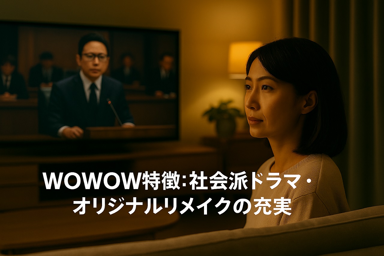 WOWOWの社会派ドラマやオリジナルリメイクの魅力を伝えるイメージ