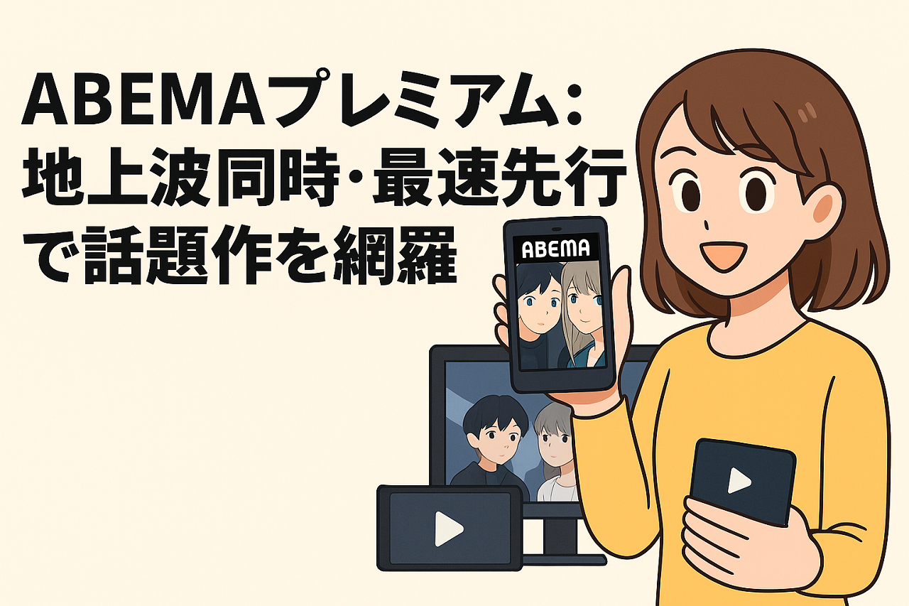 ABEMAプレミアムの地上波同時・最速先行配信の魅力を伝える画像