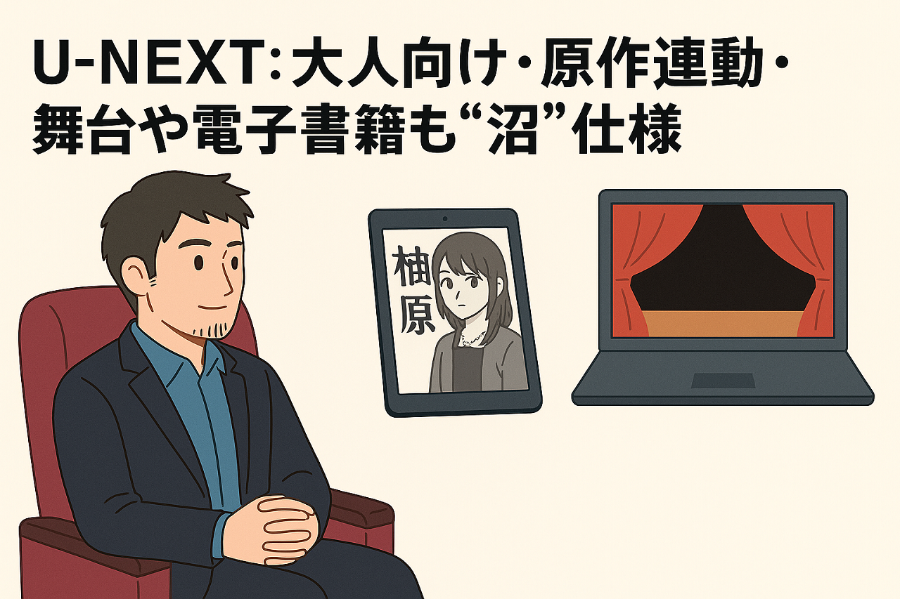U-NEXTの大人向け・原作連動・舞台や電子書籍の魅力を伝える画像