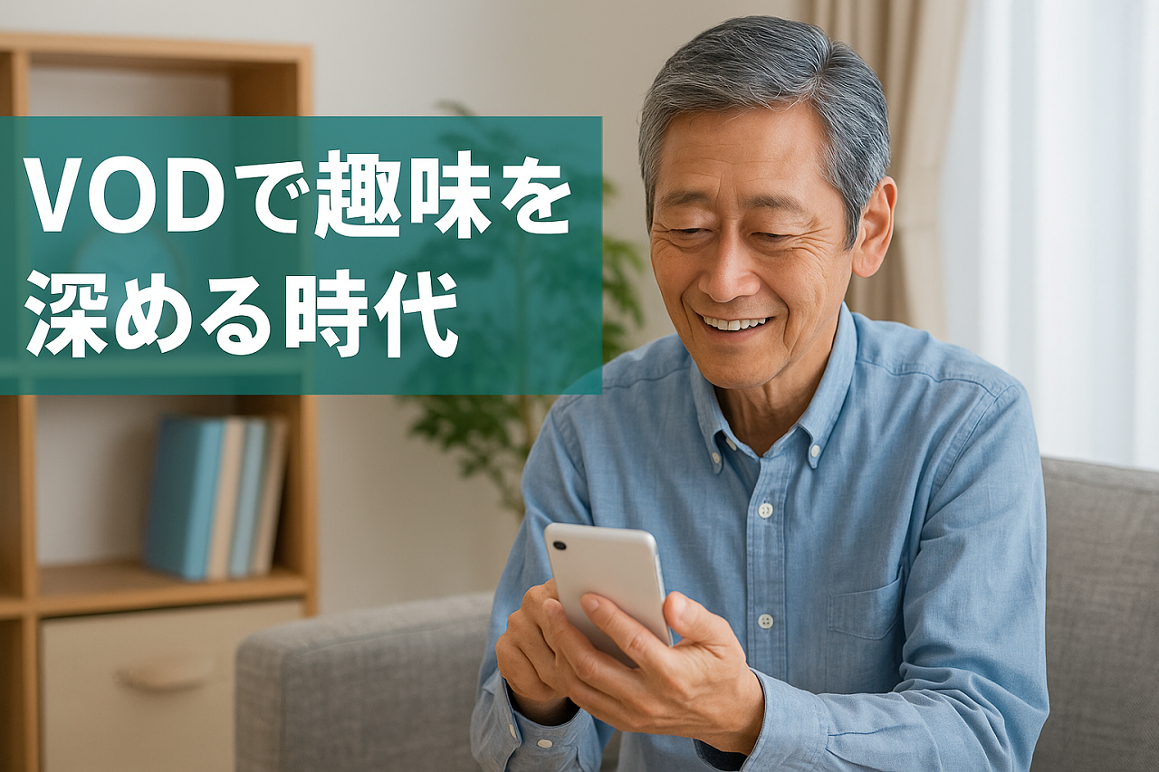VODで趣味を深める時代を象徴する50代男性のイメージ画像