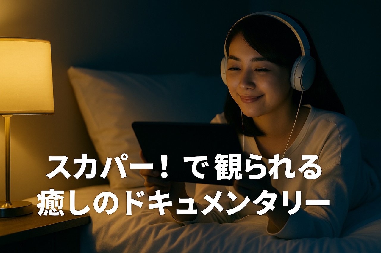 U-NEXTで静かにドキュメンタリーを視聴する場面