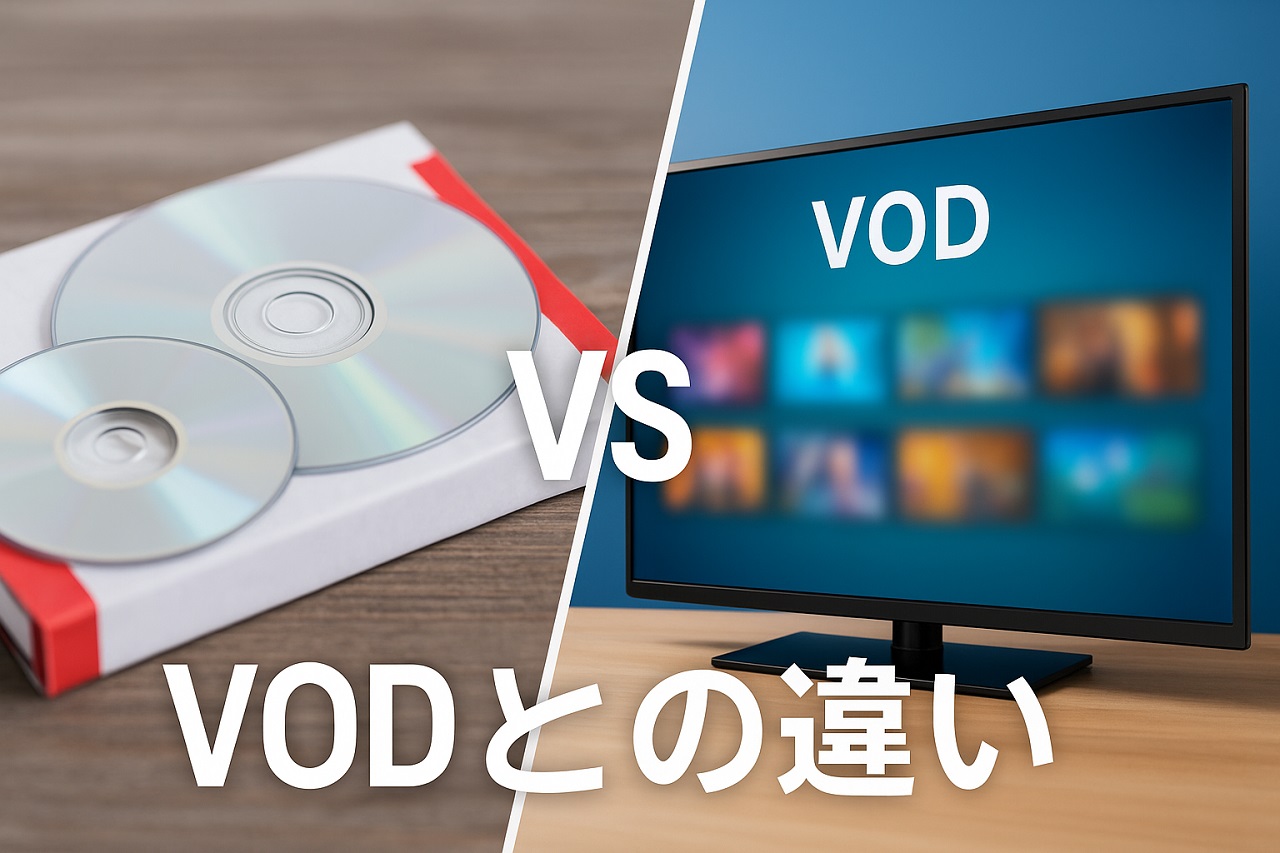 TSUTAYA DISCASとVODの違いを比較するイメージ